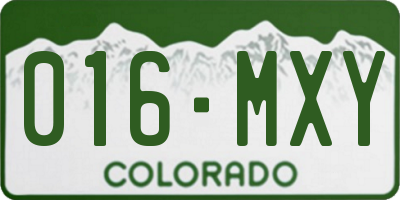 CO license plate 016MXY