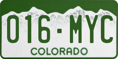 CO license plate 016MYC