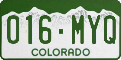 CO license plate 016MYQ