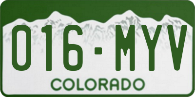 CO license plate 016MYV