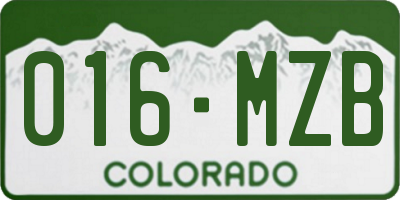 CO license plate 016MZB