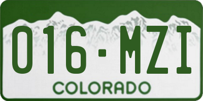 CO license plate 016MZI