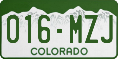 CO license plate 016MZJ
