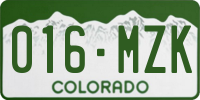 CO license plate 016MZK