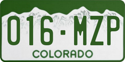 CO license plate 016MZP