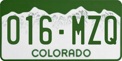 CO license plate 016MZQ