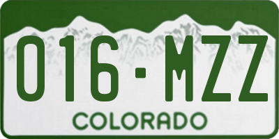 CO license plate 016MZZ