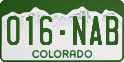 CO license plate 016NAB