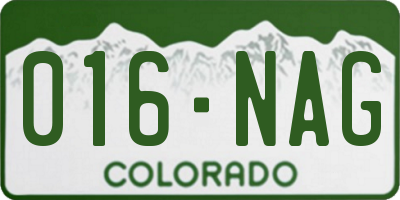 CO license plate 016NAG