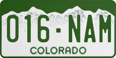 CO license plate 016NAM