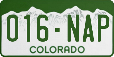 CO license plate 016NAP