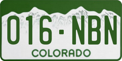 CO license plate 016NBN