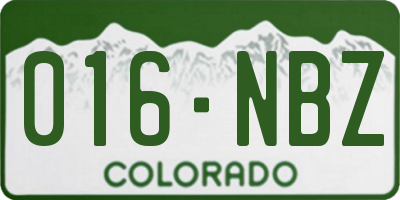 CO license plate 016NBZ
