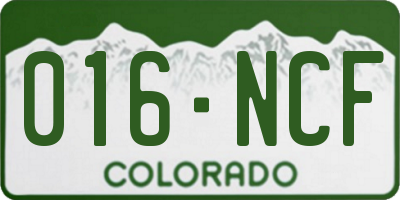CO license plate 016NCF