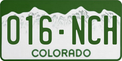 CO license plate 016NCH