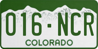 CO license plate 016NCR