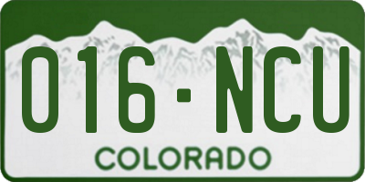 CO license plate 016NCU