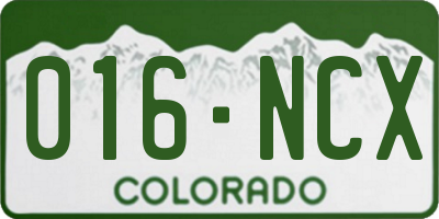 CO license plate 016NCX