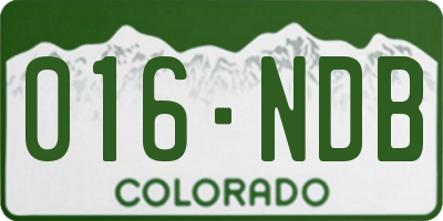 CO license plate 016NDB