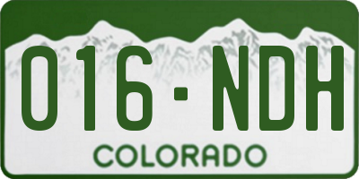 CO license plate 016NDH
