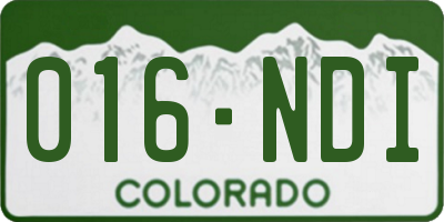 CO license plate 016NDI