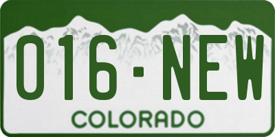 CO license plate 016NEW