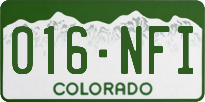 CO license plate 016NFI