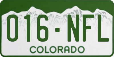 CO license plate 016NFL