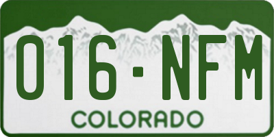 CO license plate 016NFM