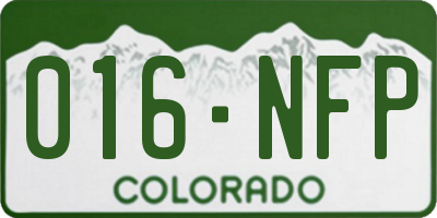 CO license plate 016NFP