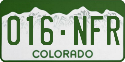 CO license plate 016NFR
