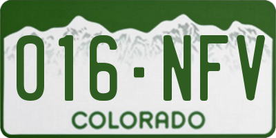 CO license plate 016NFV