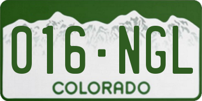 CO license plate 016NGL
