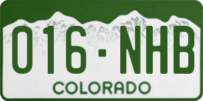 CO license plate 016NHB