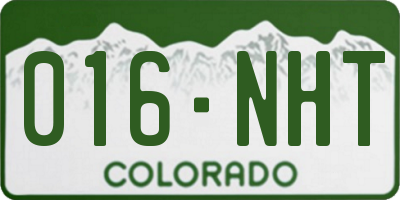 CO license plate 016NHT