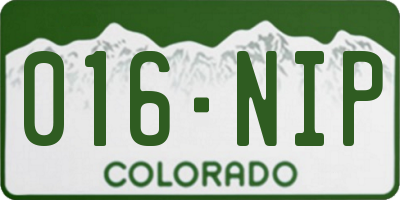 CO license plate 016NIP