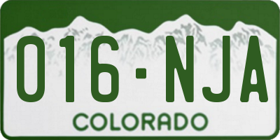 CO license plate 016NJA