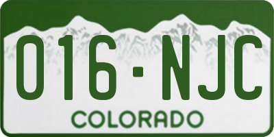 CO license plate 016NJC