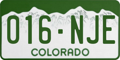 CO license plate 016NJE