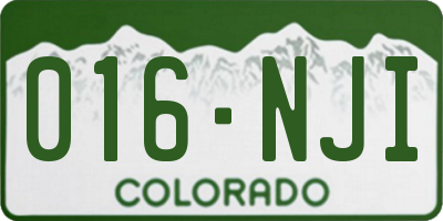 CO license plate 016NJI