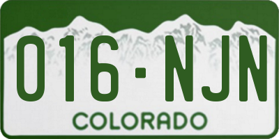 CO license plate 016NJN