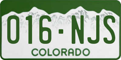 CO license plate 016NJS