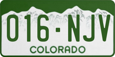 CO license plate 016NJV