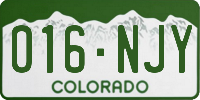 CO license plate 016NJY