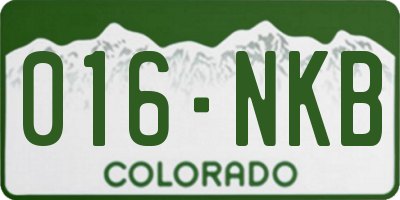 CO license plate 016NKB