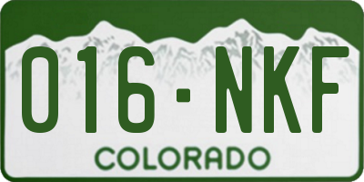 CO license plate 016NKF