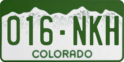 CO license plate 016NKH