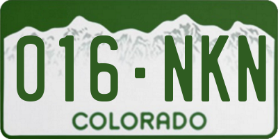 CO license plate 016NKN