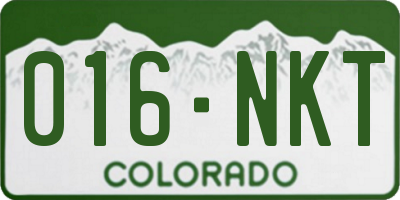 CO license plate 016NKT