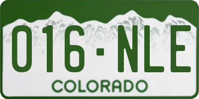 CO license plate 016NLE